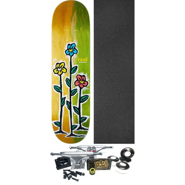 Real Skateboards Tres Flores Skateboard Deck - 8.38" x 31.75" - Complete Skateboard Bundle